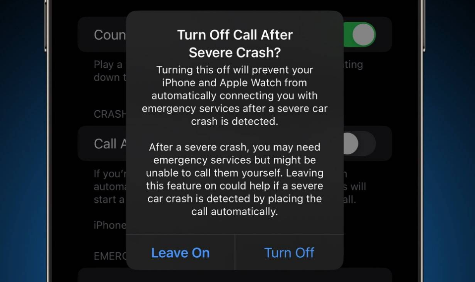 平凉苹果14维修分享 iPhone 14 和 Apple Watch 上关闭崩溃检测 